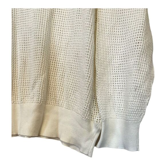NWOT Calvin Klein | White Mesh Open Weave Logo Crewneck Pullover Sweater XL - Picture 6 of 9